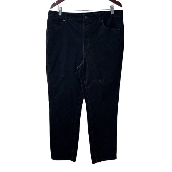 Talbots Signature Ankle Corduroy Straight Leg Pants In Black Women’s Size 16 - Picture 1 of 4